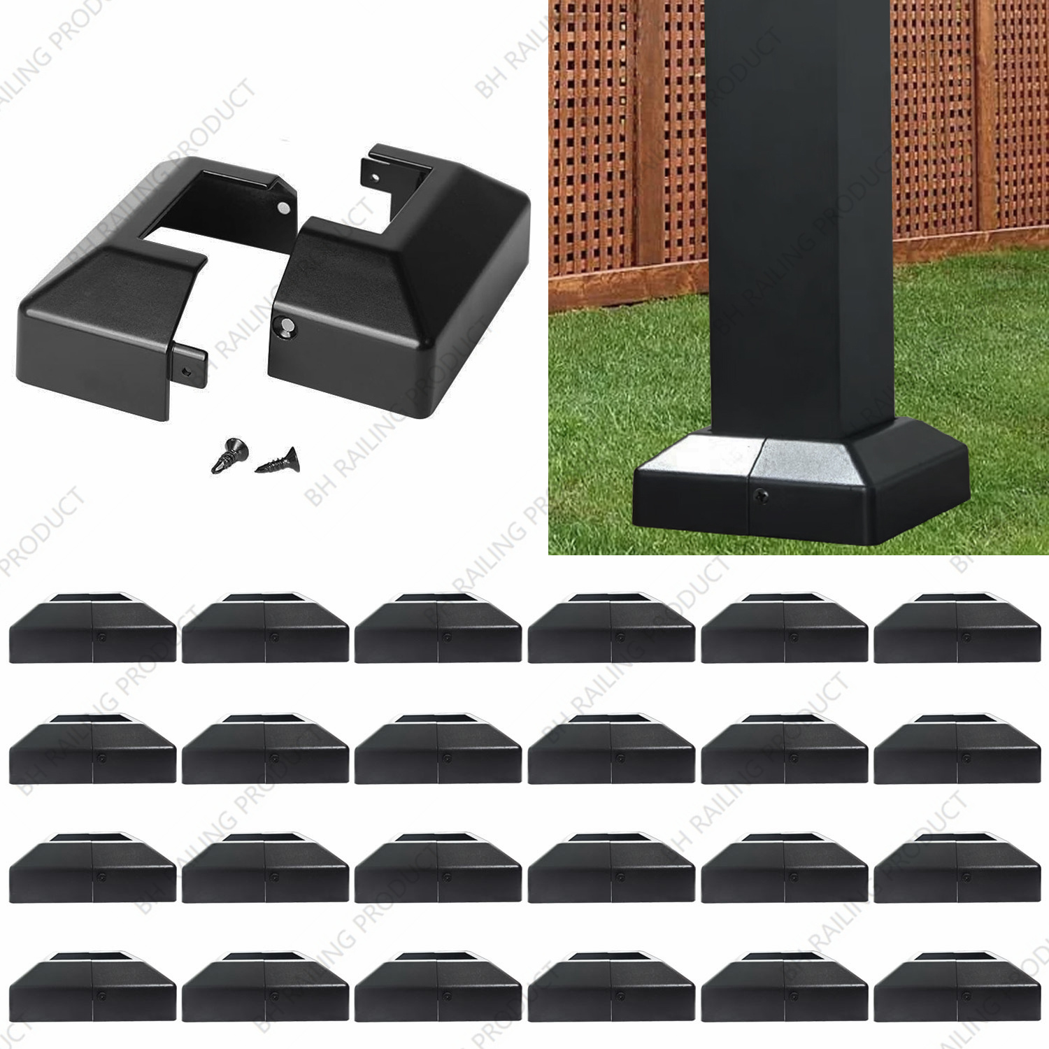 3'' Aluminum Split Post Base Cover - BH-WABC240301
