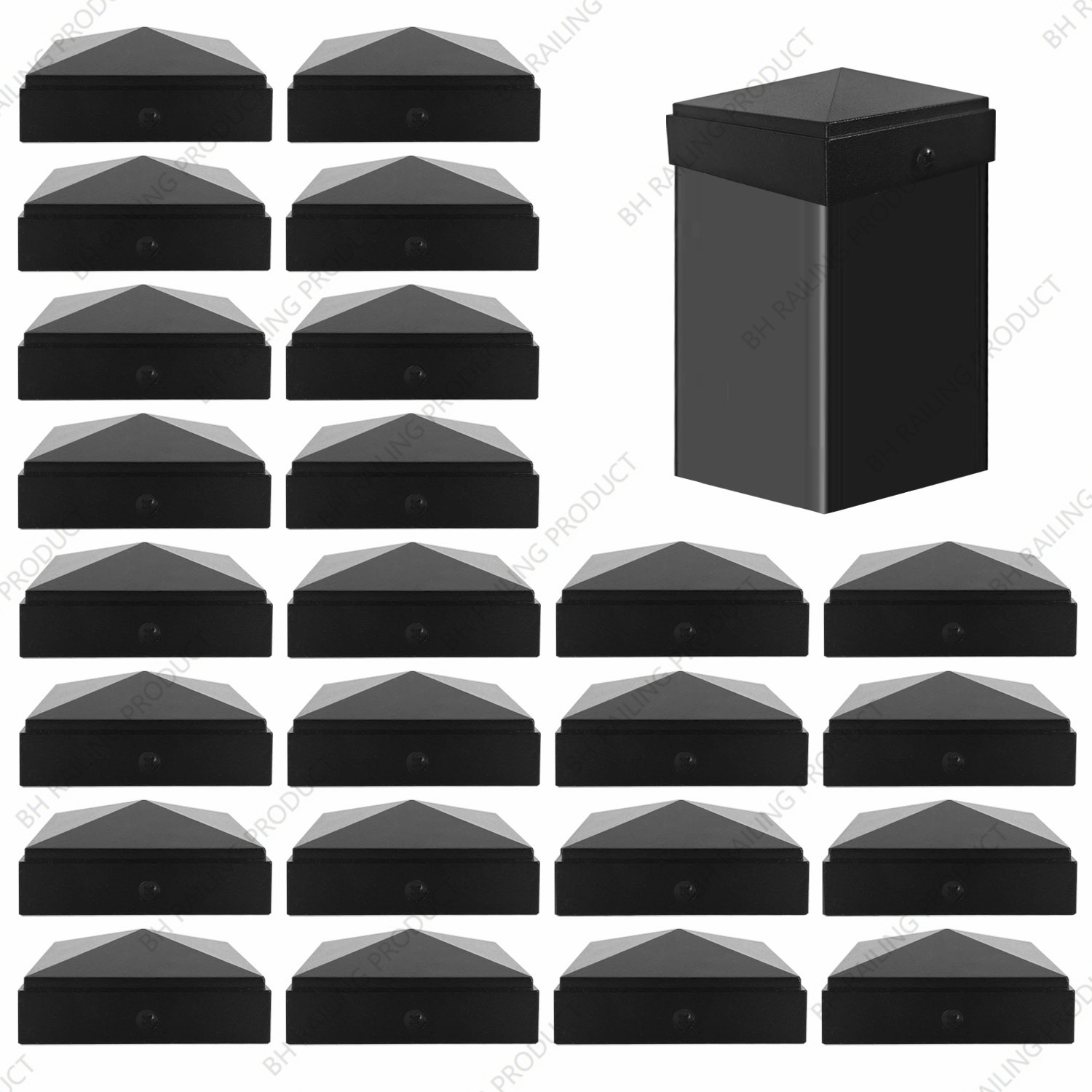3'' Aluminum Pyramid Post Caps - BH-WAPC00301
