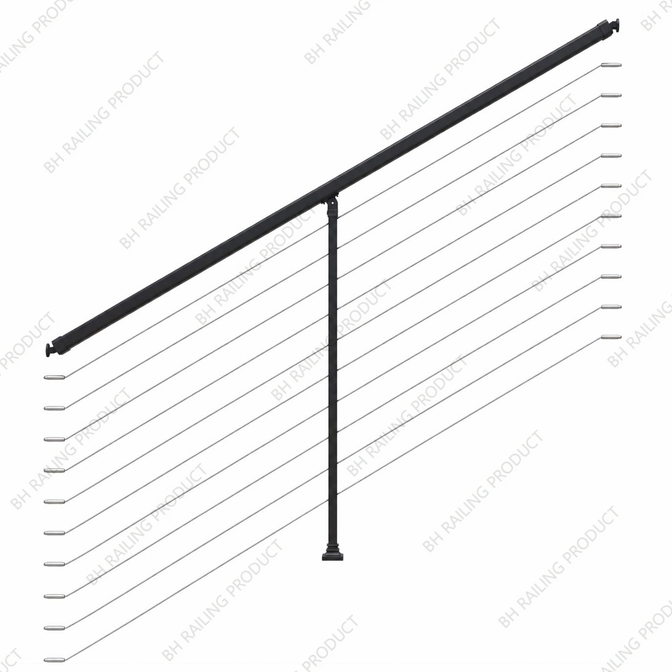 36 in. H x 6 ft. Aluminum Cable Stair Railing